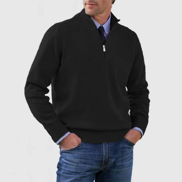 Men's Plus Size Zipper Warm Bottom Shirt Sweater