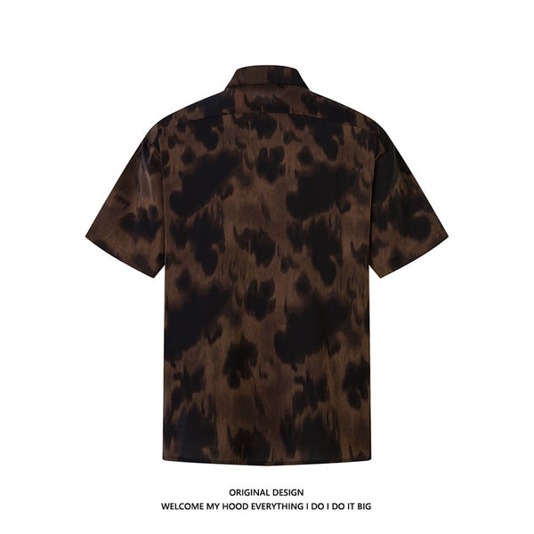 Hawaii Summer Men's New Cuban Collar Printed Short Sleeve Shirt