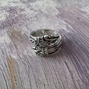 Personalized Alloy Wolf Head Arrowhead Ring