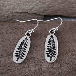 Vintage Oval Pine Pattern Earrings