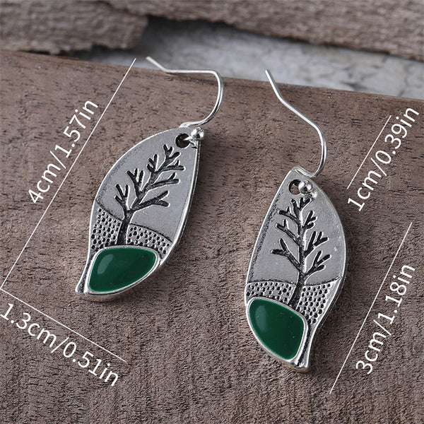 Personalized Tree Pattern Minimalist Style Oil Drop Earrings Earrings