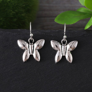 Simple Silver Butterfly Earrings
