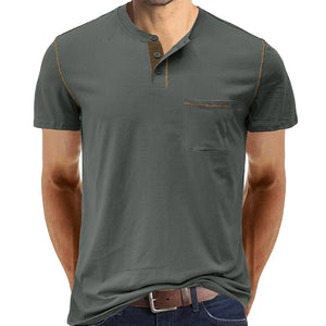 Men's American Retro Henley T-Shirt