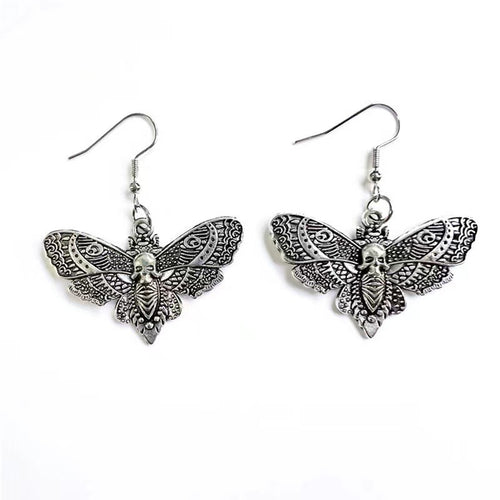 Personalized Skull Butterfly Earrings Necklace