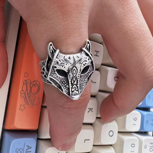 Personalized Alloy Wolf Head Arrowhead Ring