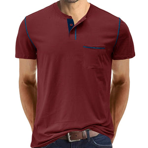 Men's American Retro Henley T-Shirt