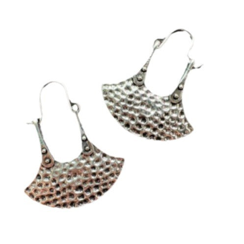 Vintage Ethnic Style Antique Silver Antique Bronze Fan Earrings