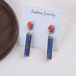 Bohemian Style Colorful Turquoise Dangle Earrings