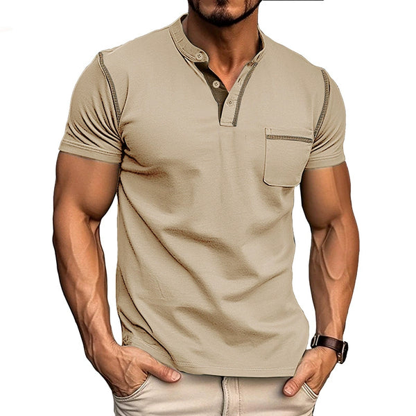 Men's American Retro Henley T-Shirt