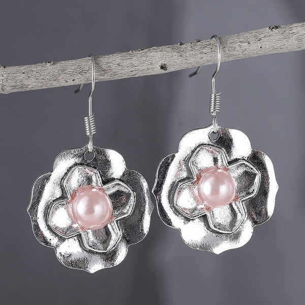 New Pearl Flower Dangle Earrings