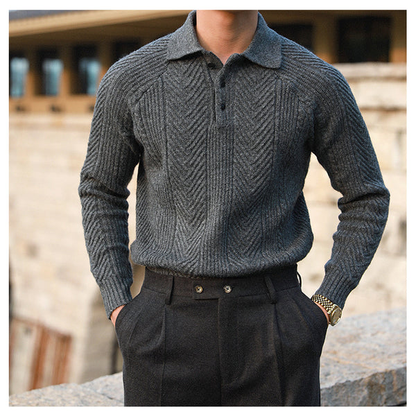 Lapel Sweater Polo Shirt