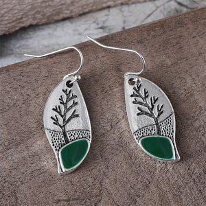 Personalized Tree Pattern Minimalist Style Oil Drop Earrings Earrings