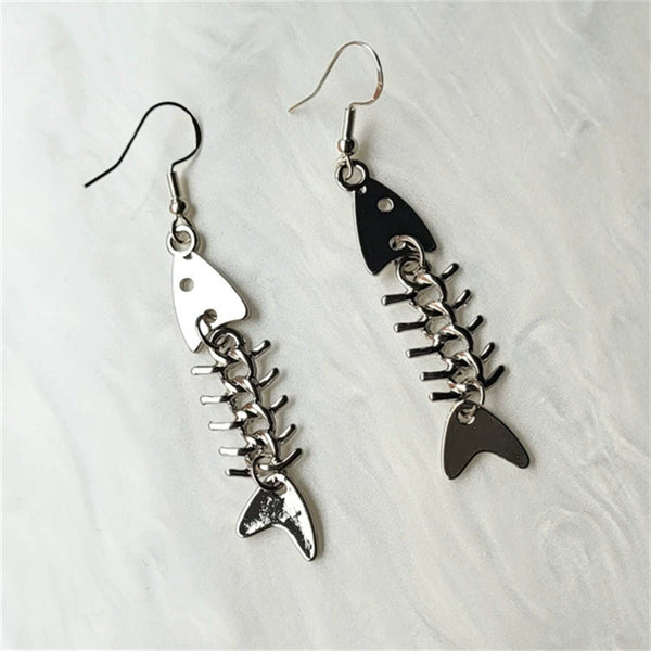 Tide Cool Fish Bone Fish Thorn Earrings