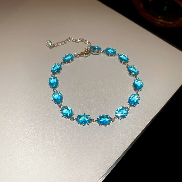 Sapphire-Blue Zircon Bracelet