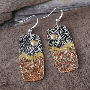 Ethnic Style Wave Flower Earrings