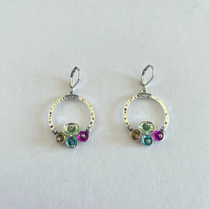Simple Earrings with Colored Crystals