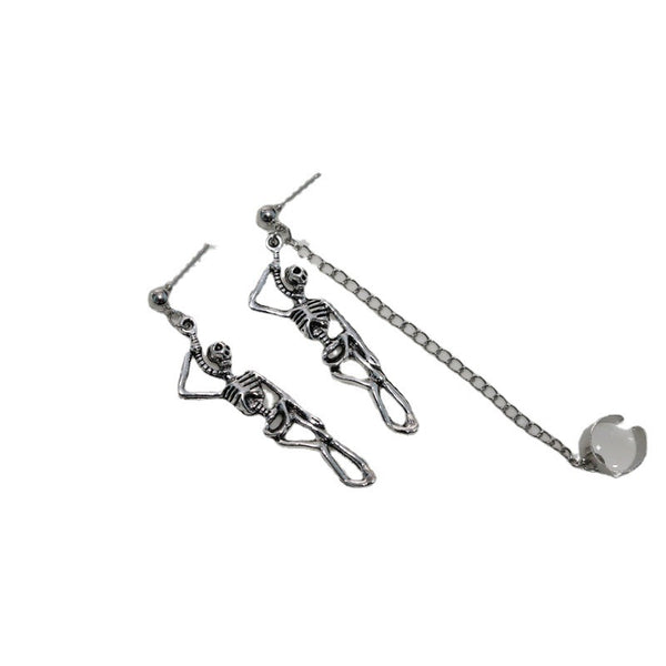 Vintage Bone Skull Earrings