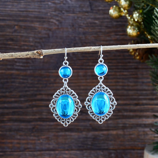 Bohemian Style Blue Dangle Earrings