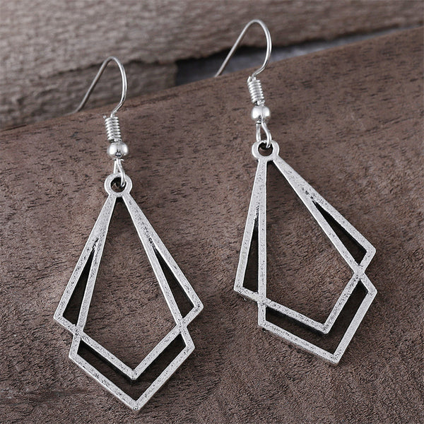 Personalized Double Diamond Dangle Earrings