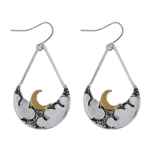 Simple Clouds Moon Dangle Earrings