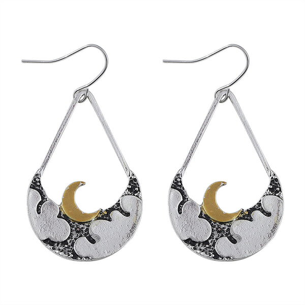 Simple Clouds Moon Dangle Earrings