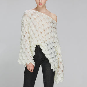 Hollow One Shoulder Sweater