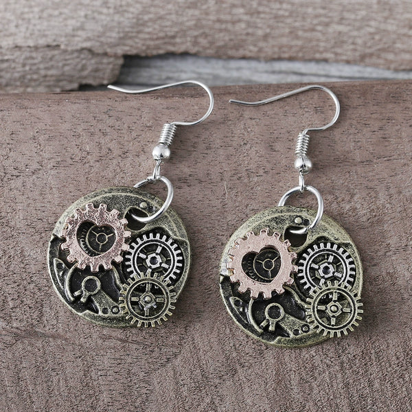 Punk Style Mechanical Gear Drop Earrings Earrings