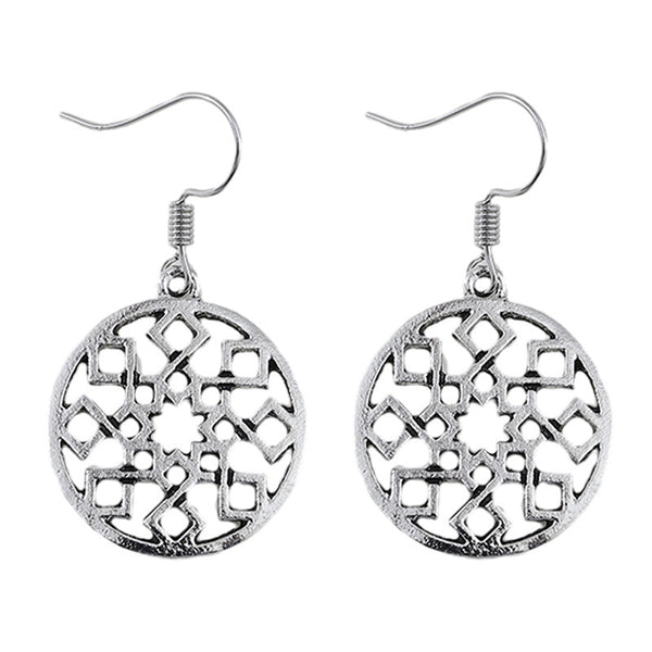 Ethnic Style Hollow Round Earrings