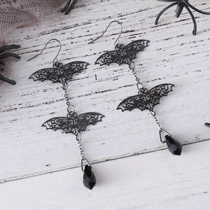 Halloween Dark Gothic Bat Dangle Earrings