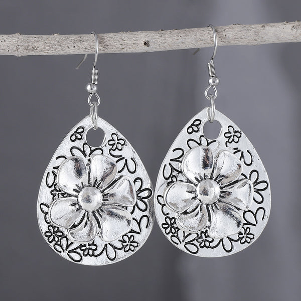 New Vintage Engraved Printed Alloy Earrings