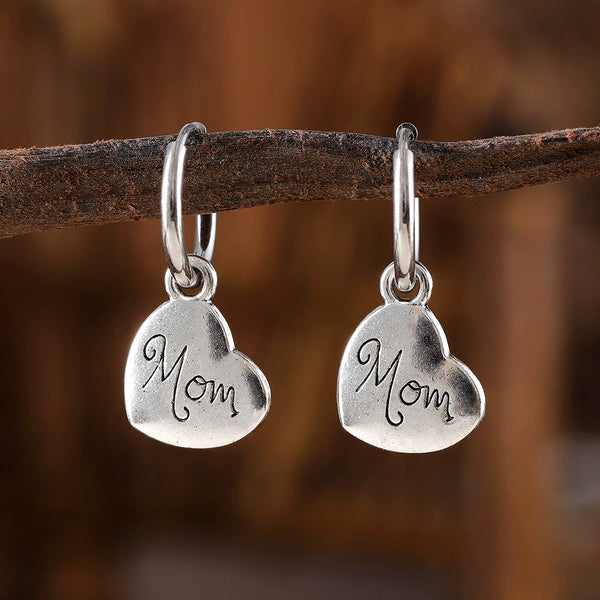 Mother's Day Heart Dangle Earrings