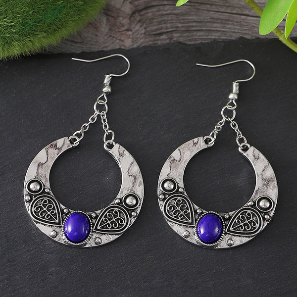 Geometric Circles Natural Stone Earrings