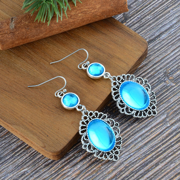 Bohemian Style Blue Dangle Earrings