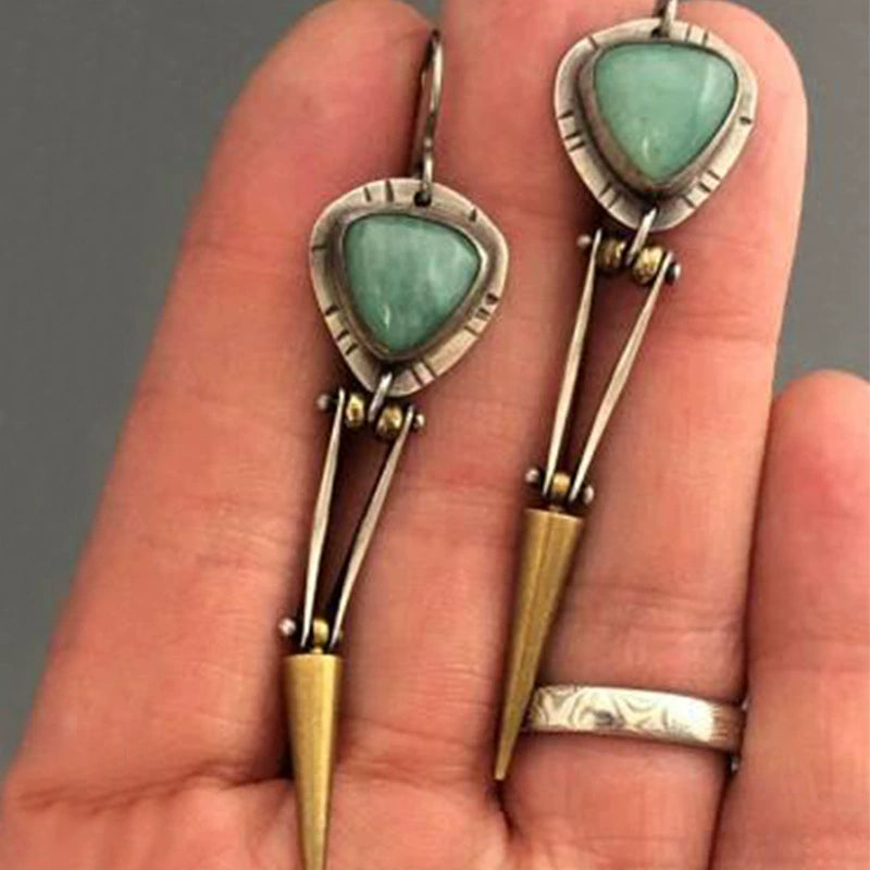 Turquoise Creative Bullet Cone Earrings