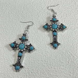Personalized Cross Earrings Necklace