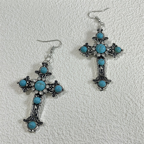 Personalized Cross Earrings Necklace