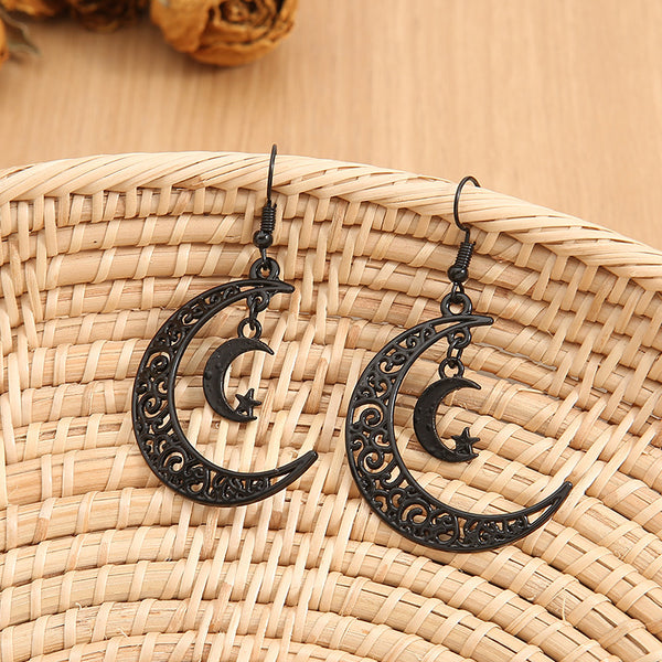 Skeleton Moon Dangle Earrings