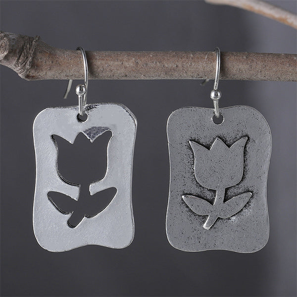 Flower Hollow Dangle Earrings