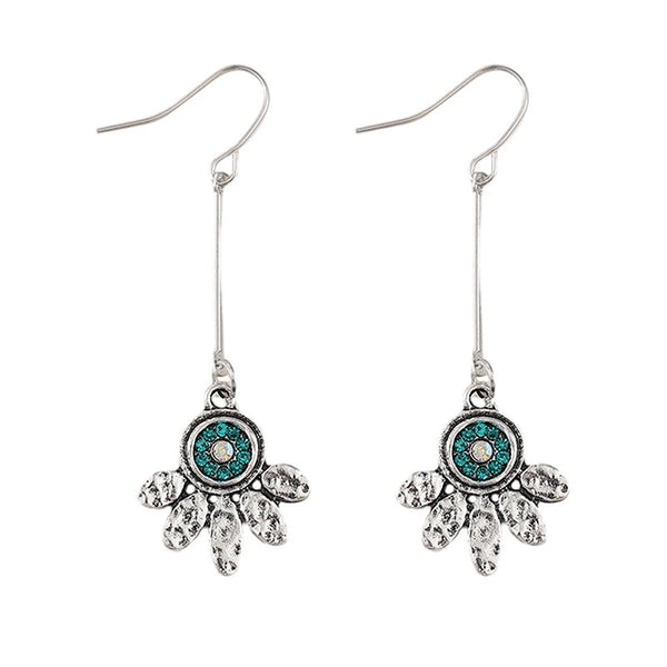 Vintage Simple Round Petal Diamond Earrings