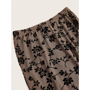 Floral Print Fishtail Tulle Skirt