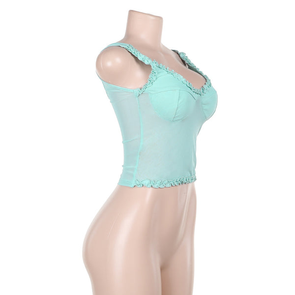 Casual Peplum Mesh Sexy sling