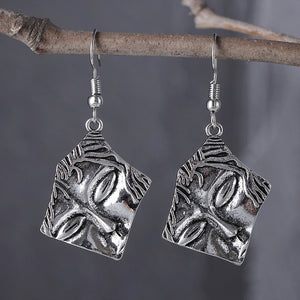 Exaggerated Tribal Human Face Styled Earrings