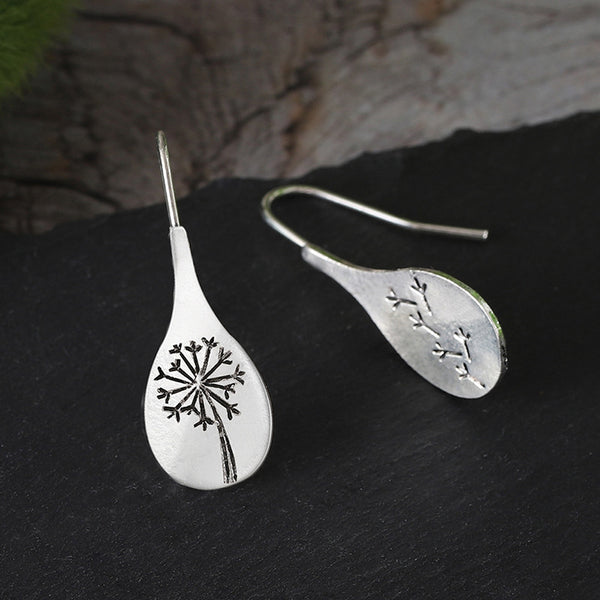 Floral Dandelion Asymmetrical Earrings