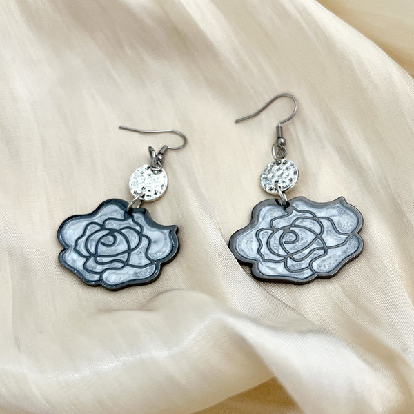 Vintage Simple Rose Dangle Earrings