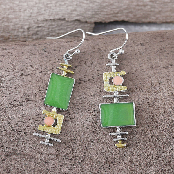 Vintage Simple Geometric Square Earrings