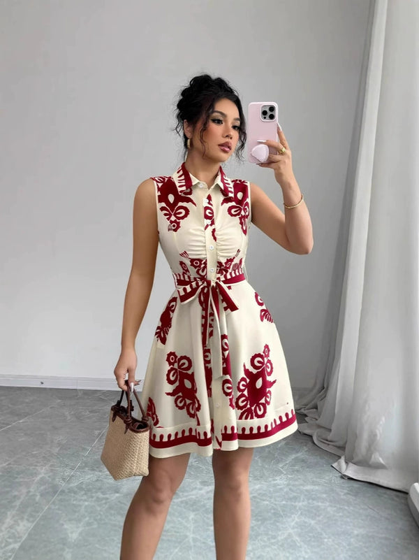 Women's summer printed dress set