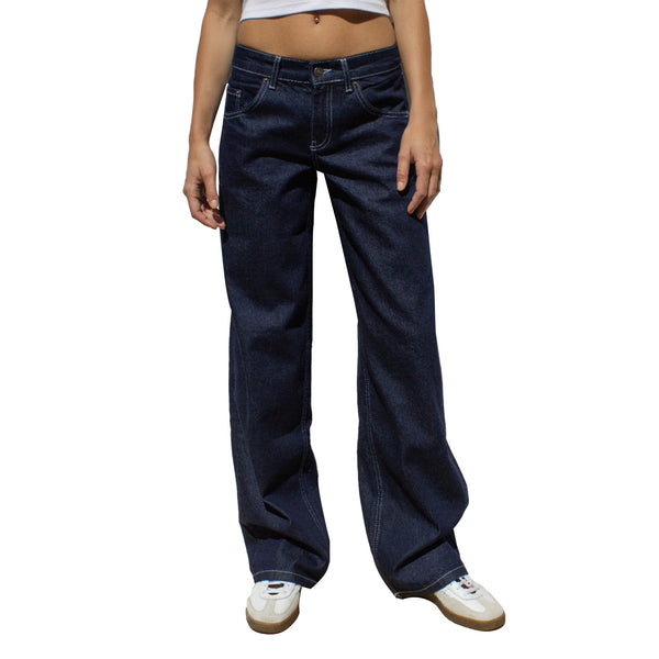 European and American washed retro straight high waist wide legs loose drape versatile jeans