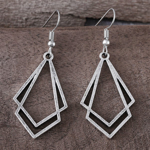 Personalized Double Diamond Dangle Earrings