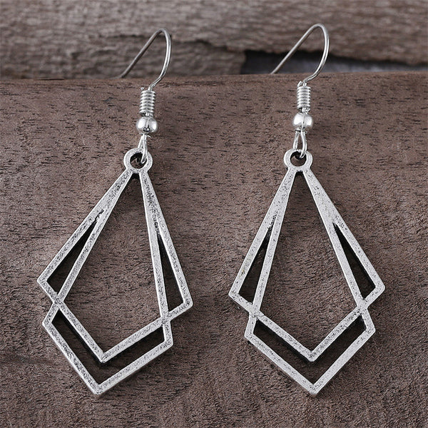 Personalized Double Diamond Dangle Earrings