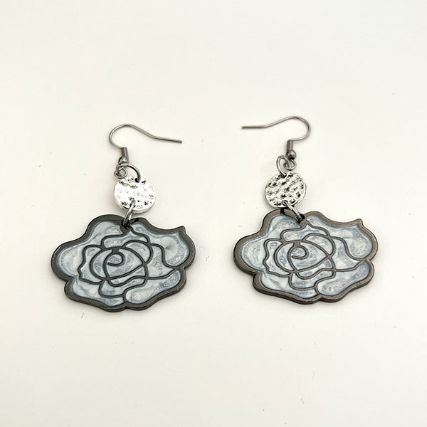 Vintage Simple Rose Dangle Earrings